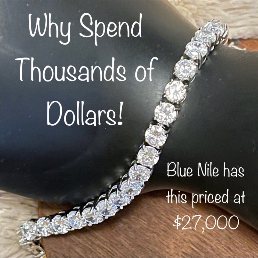 Classic Clear Crystal Tennis Bracelet in Silver Tone